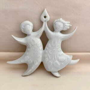 Vintage Haviland Limoges Porcelain Angels Ornament
